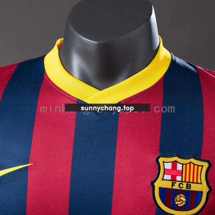 Barcelona 2013/2014 Home Player Version Retro Jersey - 图片 7