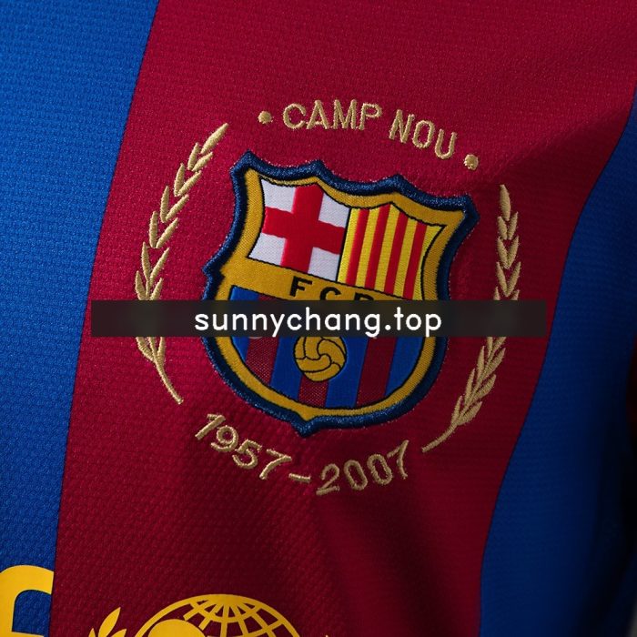 Barcelona 2007-2008 Home Long Sleeve Retro Jersey - 图片 5