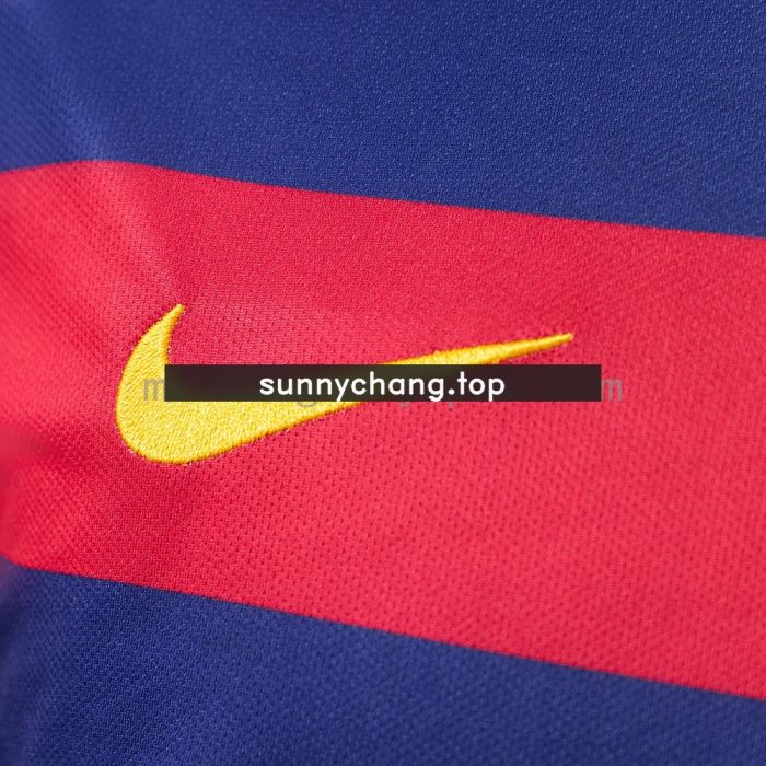 Barcelona 2015/16 Home Long Sleeve Retro Jersey - 图片 3