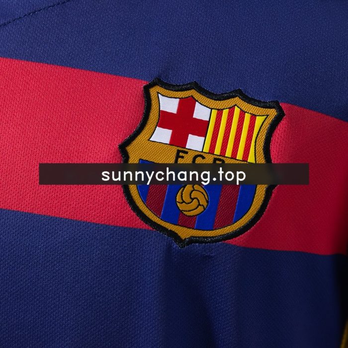 Barcelona 2015/16 Home Long Sleeve Retro Jersey - 图片 4