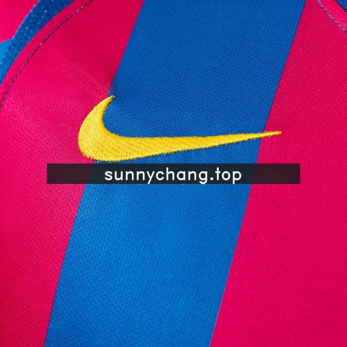 Barcelona 2005/06 Home Long Sleeve Retro Jersey - 图片 3