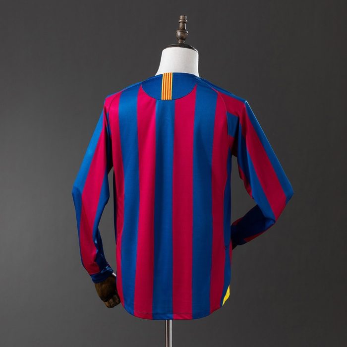 Barcelona 2005/06 Home Long Sleeve Retro Jersey - 图片 6