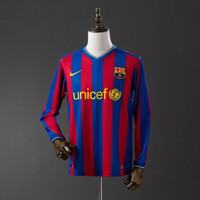 Barcelona 2009/10 Home Long Sleeve Retro Jersey - 图片 9
