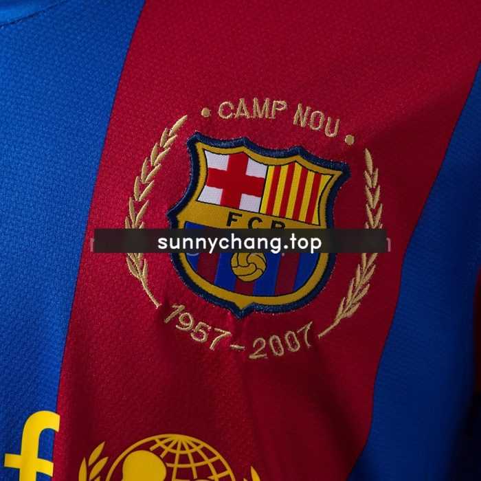 Barcelona 07/08 Home Retro Shirt - 图片 5