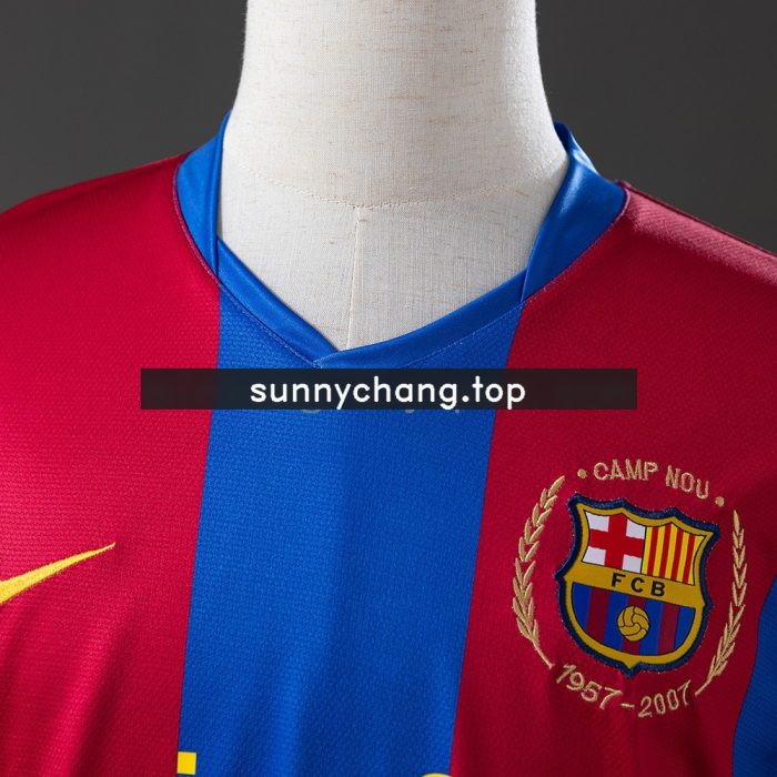 Barcelona 07/08 Home Retro Shirt - 图片 7