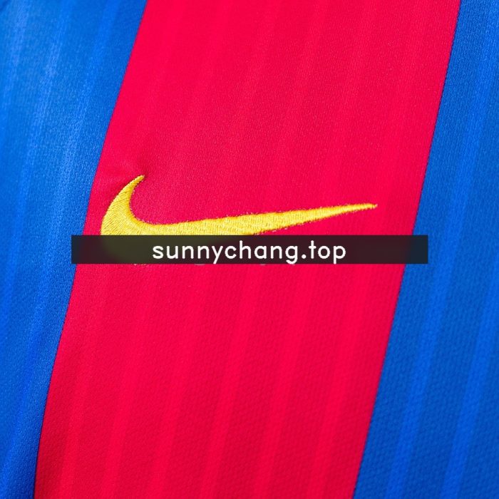 Barcelona 2016/17 Home Long Sleeve Retro Jersey - 图片 4