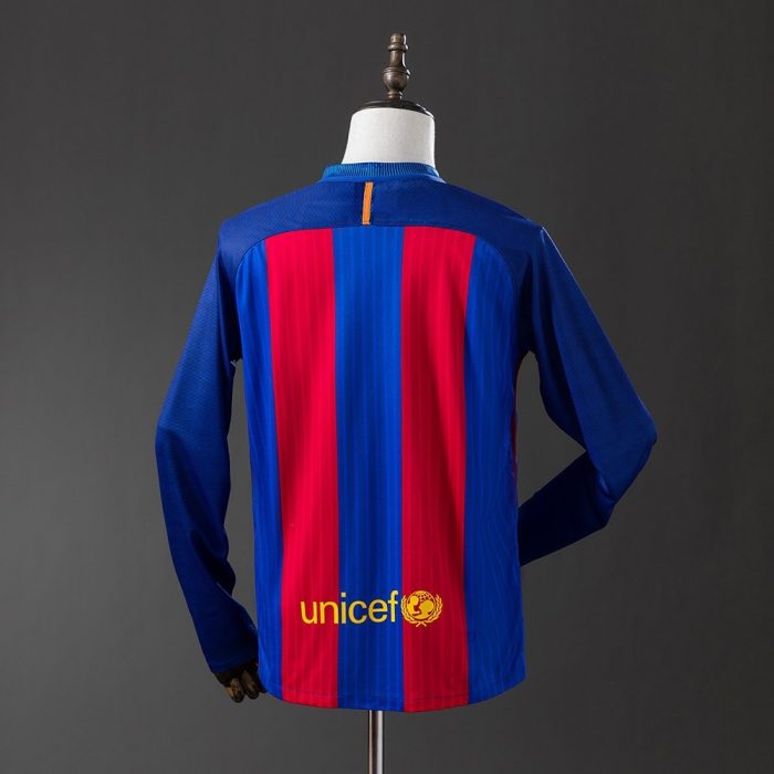 Barcelona 2016/17 Home Long Sleeve Retro Jersey - 图片 8