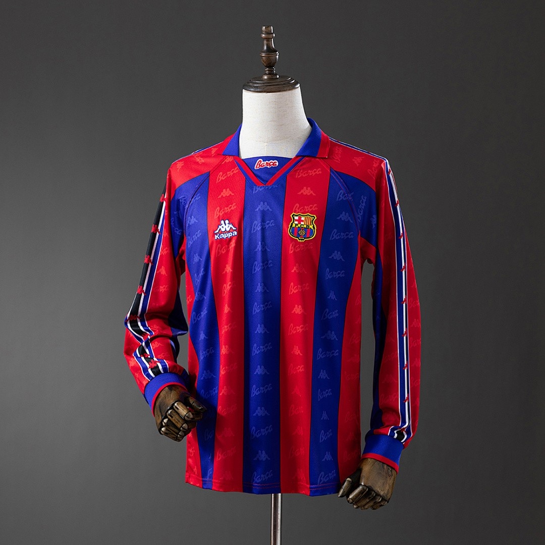 JER-2685_1 Barcelona 1996/97 Home Retro Long Sleeve Jersey - 图片 1