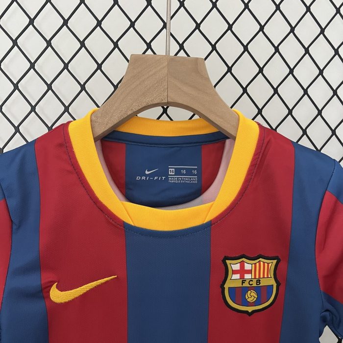 Barcelona 10/11 Home Kids Jersey - 图片 4