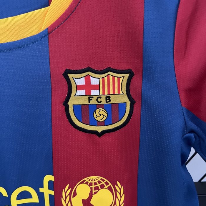 Barcelona 10/11 Home Kids Jersey - 图片 9