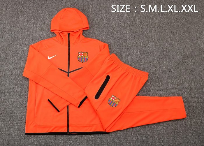 Barcelona 22/23 Orange Long Zip Jacket with Hood - 图片 6