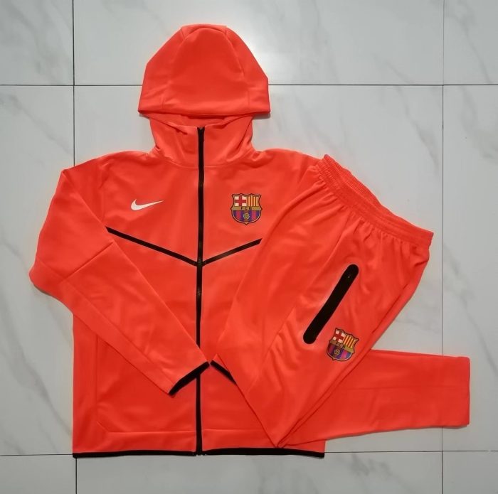 Barcelona 22/23 Orange Long Zip Jacket with Hood - 图片 9