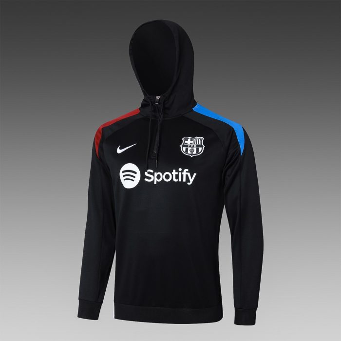 Barcelona 24/25 Half-Zip Hoodie Black - 图片 9