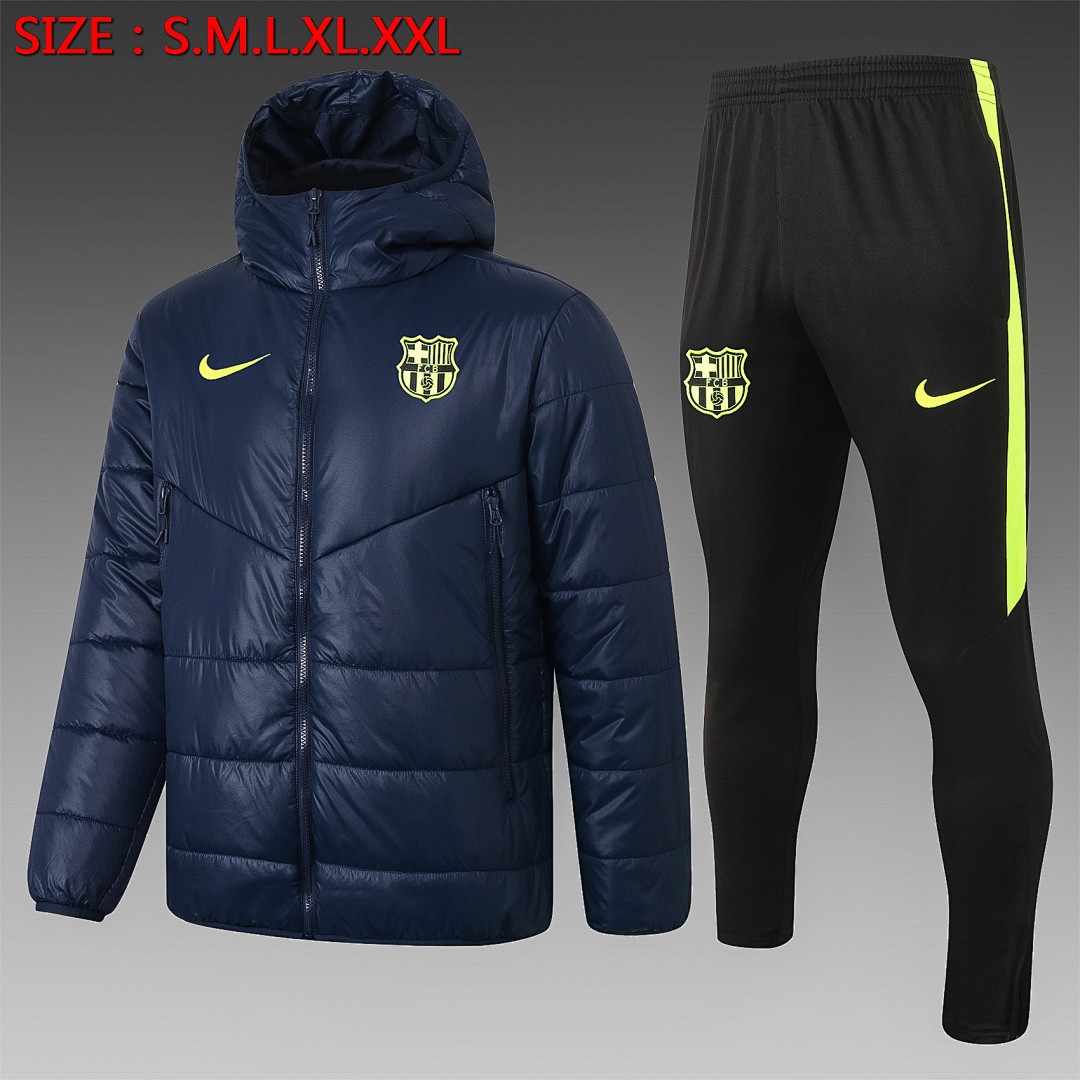 JER-2784_1 2021 Barcelona Blue Cotton Jacket S-2XL - 图片 1