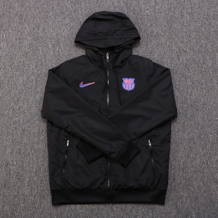 Barcelona 22-23 Black Windbreaker - 图片 2