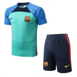 Barcelona 22/23 Short Sleeve Green Blue Sleeves - 图片 7