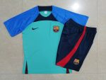 Barcelona 22/23 Short Sleeve Green Blue Sleeves - 图片 9