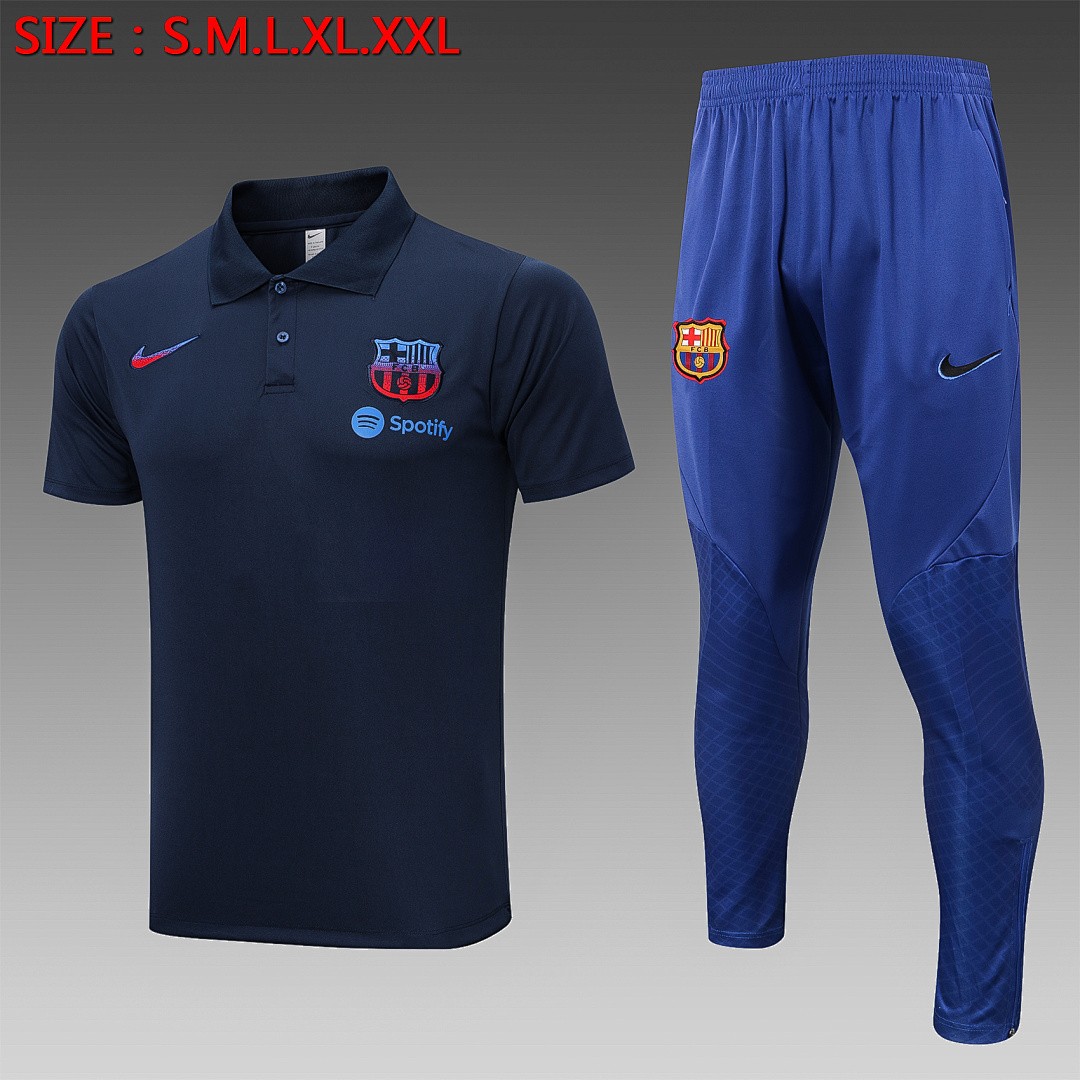 JER-2791_1 Barcelona 22/23 Polo Shirt Navy Blue - 图片 1