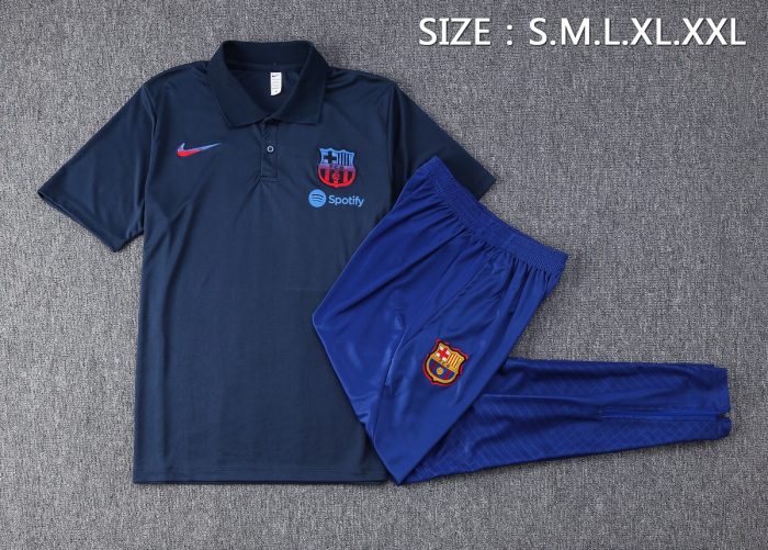 Barcelona 22/23 Polo Shirt Navy Blue - 图片 2
