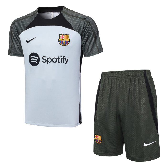Barcelona 23-24 Light Gray Short Sleeve Training Suit - 图片 8