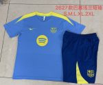 Barcelona Light Blue Short Sleeve Training Suit - 图片 9