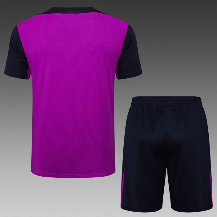 Barcelona Purple Short Sleeve Training Suit - 图片 6