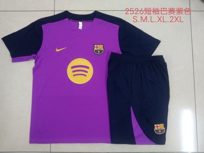 Barcelona Purple Short Sleeve Training Suit - 图片 9