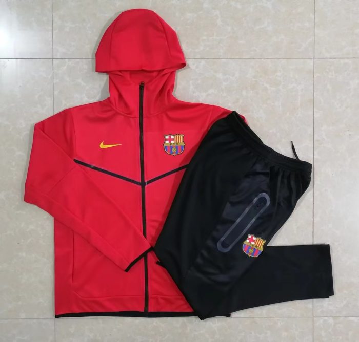 Barcelona 22/23 Red Long Zip Jacket with Hood - 图片 9