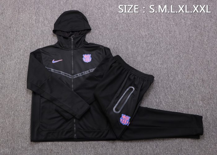 Barcelona 22/23 Long Zip Jacket Black - 图片 4