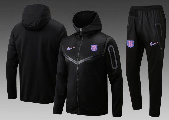 Barcelona 22/23 Long Zip Jacket Black - 图片 6