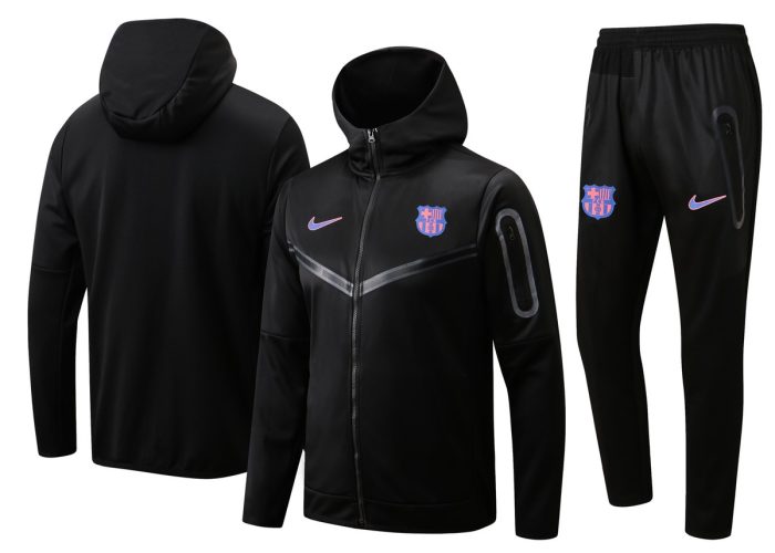 Barcelona 22/23 Long Zip Jacket Black - 图片 7