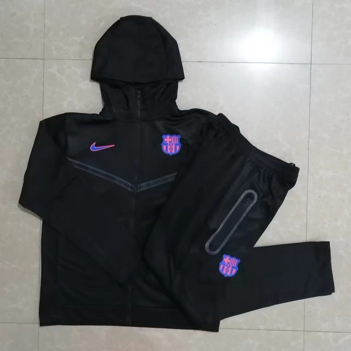 Barcelona 22/23 Long Zip Jacket Black - 图片 9