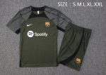 Barcelona 23-24 Dark Green Short Sleeve Training Suit - 图片 2