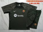 Barcelona 23-24 Dark Green Short Sleeve Training Suit - 图片 9