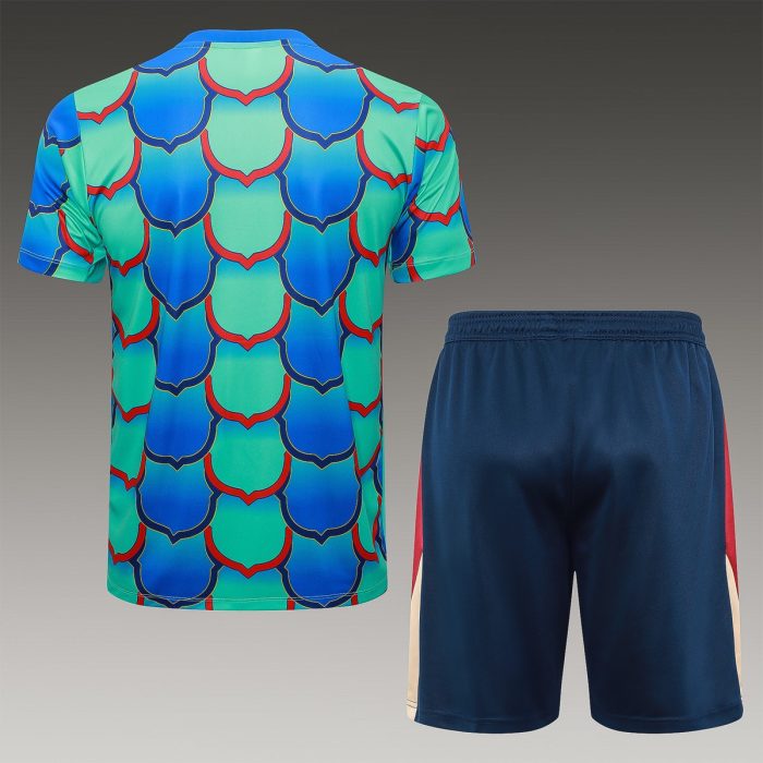 Barcelona 24/25 Green Splash Short Sleeve Training Suit - 图片 6