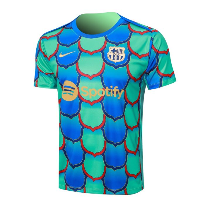 Barcelona 24/25 Green Splash Short Sleeve Training Suit - 图片 8