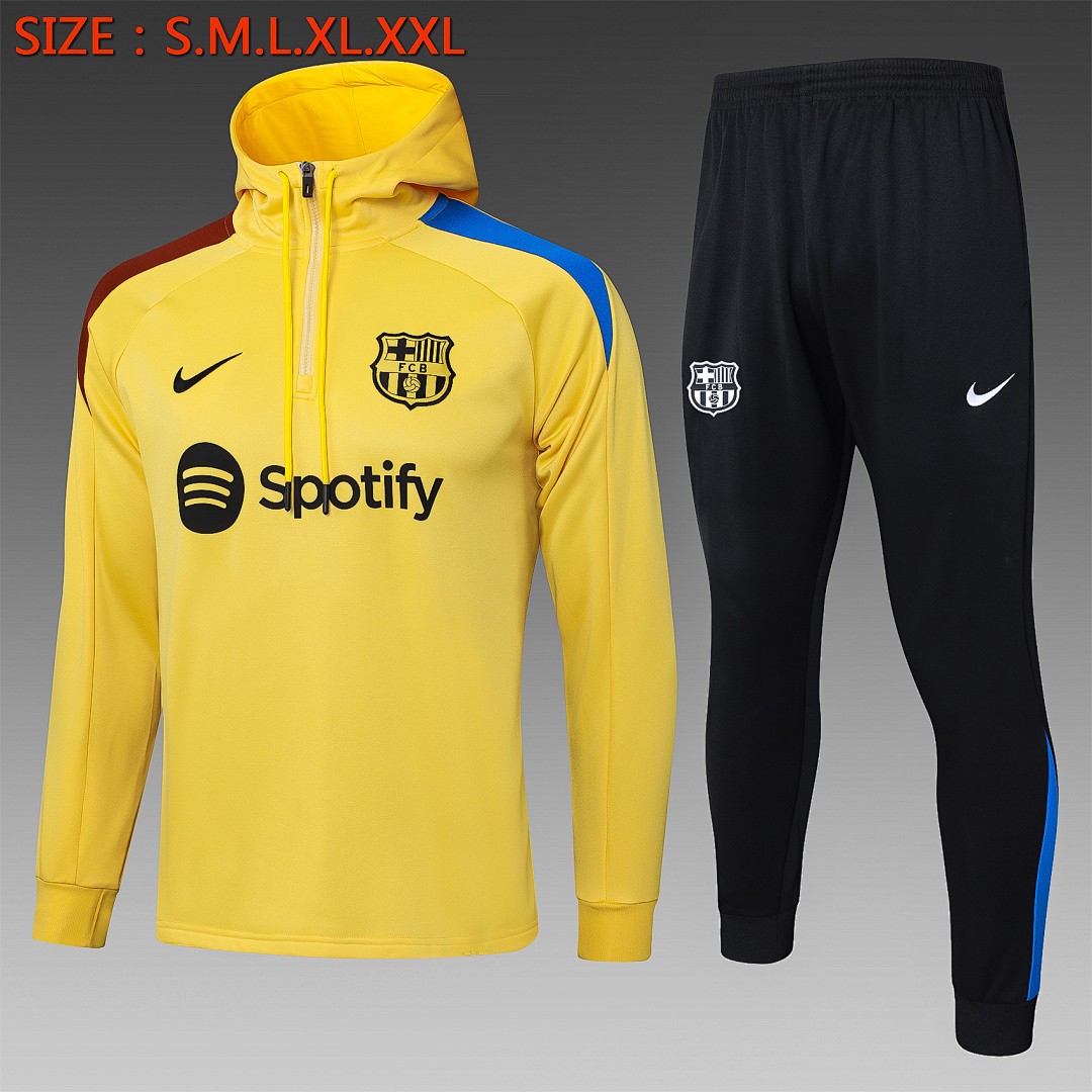 JER-2811_1 Barcelona 24/25 Half-Zip Hoodie Yellow - 图片 1