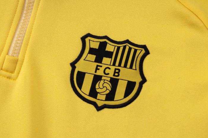 Barcelona 24/25 Half-Zip Hoodie Yellow - 图片 5
