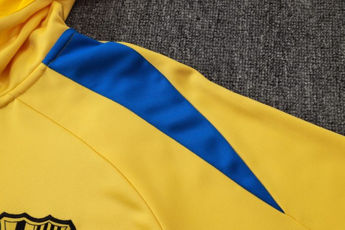 Barcelona 24/25 Half-Zip Hoodie Yellow - 图片 6