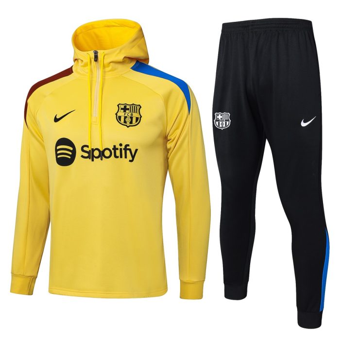 Barcelona 24/25 Half-Zip Hoodie Yellow - 图片 8