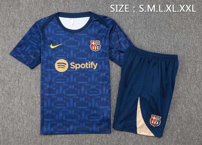 Barcelona 24-25 Short Sleeve Training Jersey Blue Splatter - 图片 2