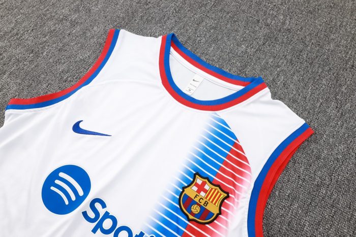 Barcelona 24-25 White Spray Print Vest - 图片 8