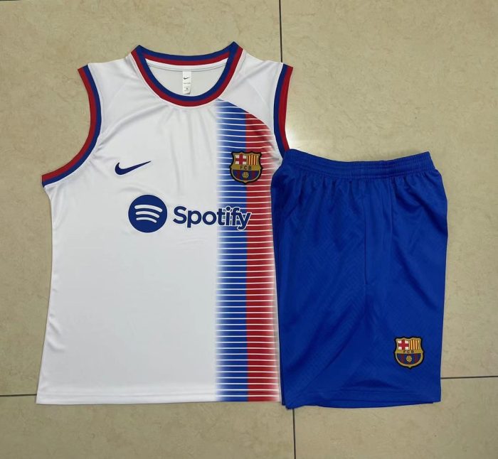 Barcelona 24-25 White Spray Print Vest - 图片 9