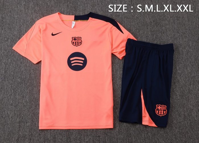 Barcelona Fluorescent Orange Short Sleeve Training Suit - 图片 2