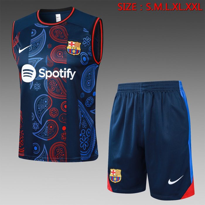 Barcelona 24/25 Vest Blue Geometric Pattern - 图片 3