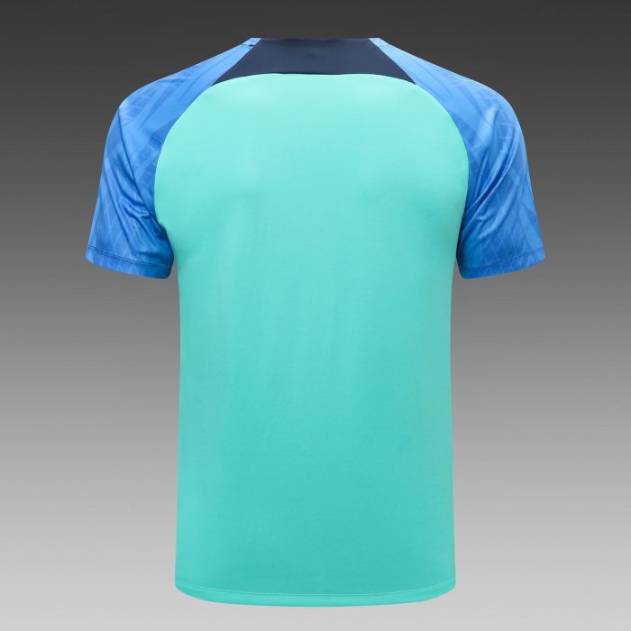Barcelona 22-23 Green Sleeves Blue Short Sleeve Training Suit (with Pants) - 图片 7