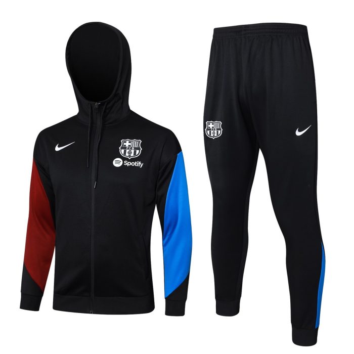 Barcelona 24/25 Long Zip Hoodie Black - 图片 8