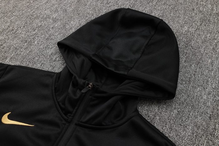 Barcelona 24/25 Long Zip Hoodie Black - 图片 6