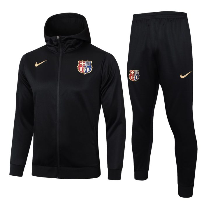 Barcelona 24/25 Long Zip Hoodie Black - 图片 8