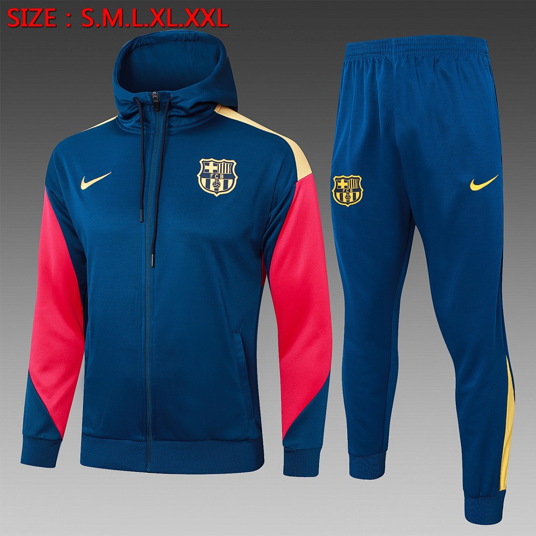 JER-2846_1 Barcelona 24/25 Long Zip Jacket in Turquoise - 图片 1